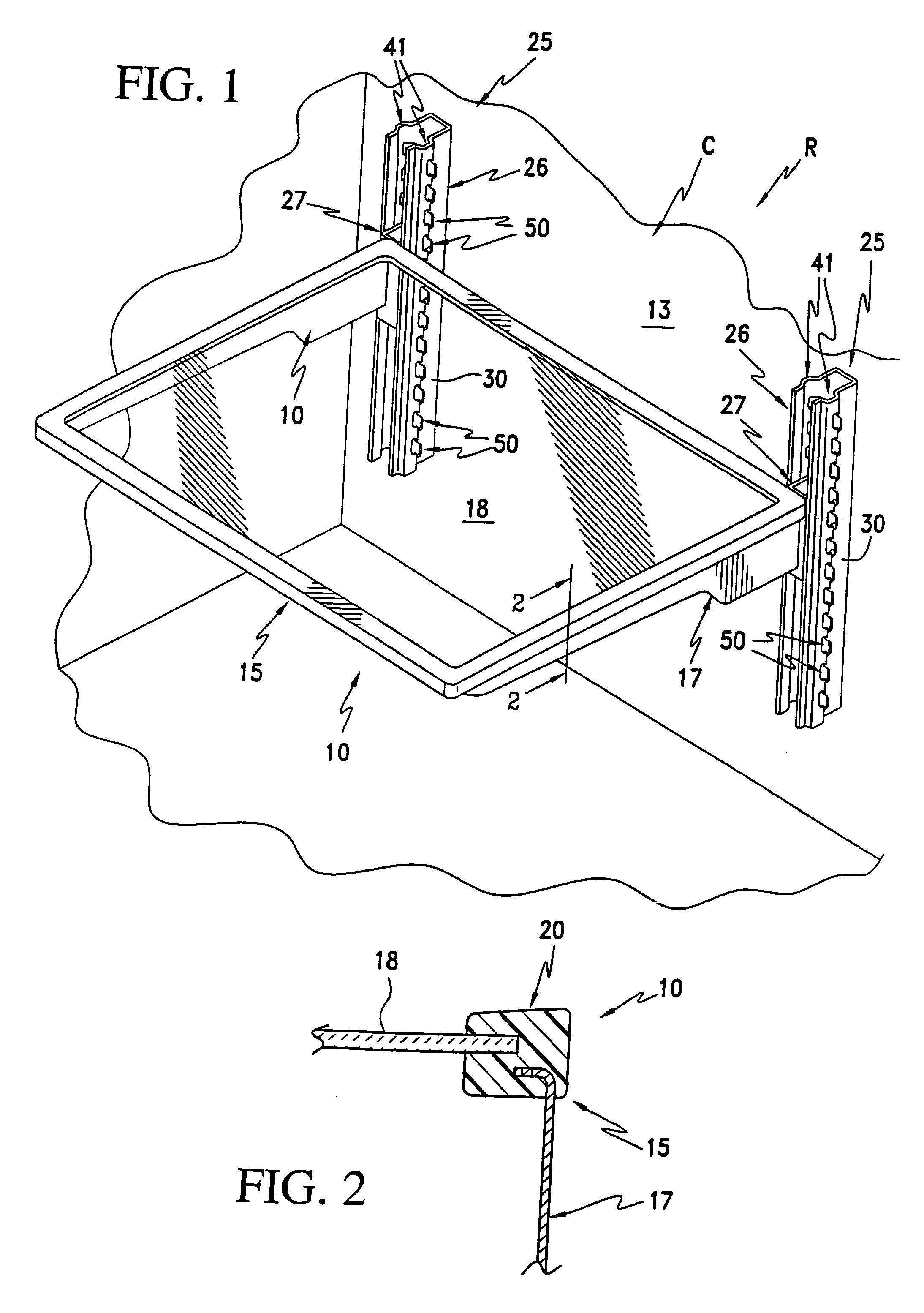 Vertically adjustable shelves and refrigerator compartment housing the same