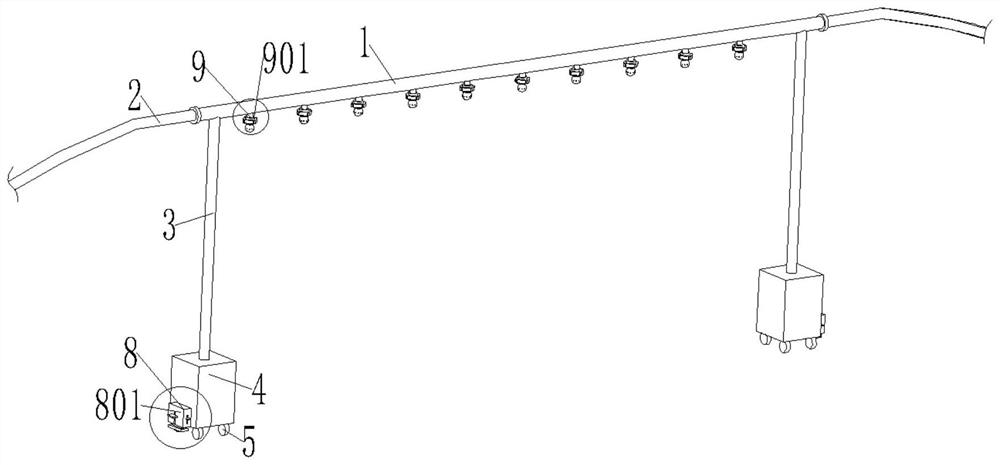 Suspended spraying system