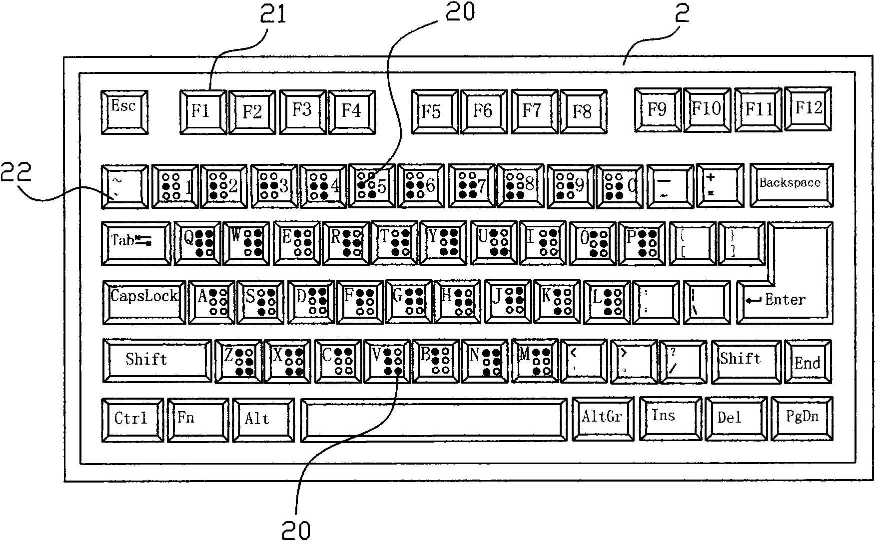 Set keyboard with Braille protection film