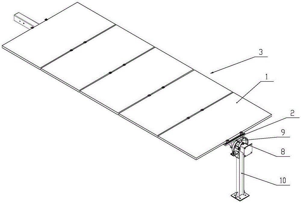 Horizontal single axis sun-tracking support apparatus