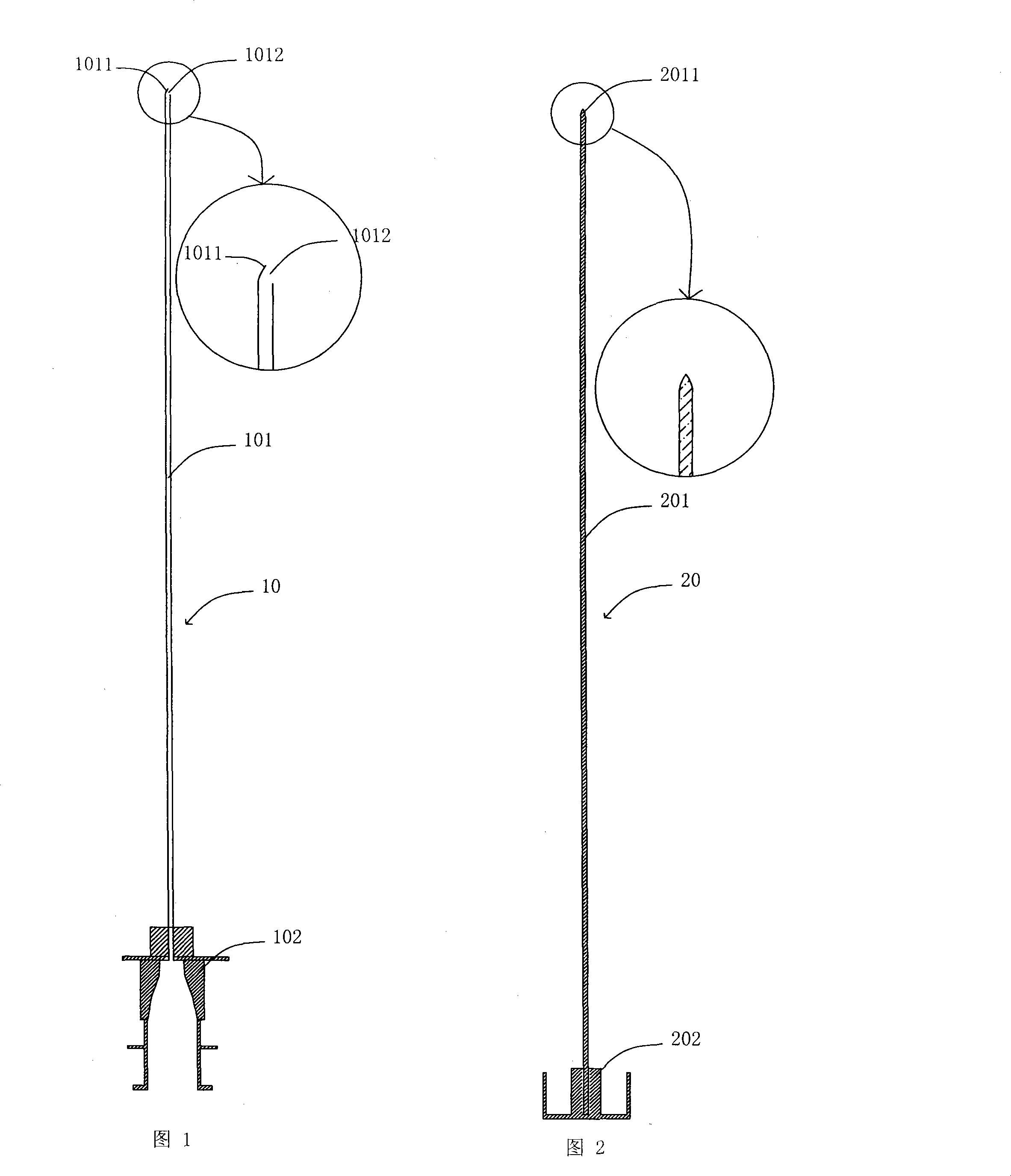 Spinal needle and the intraspinal anaesthetic puncture device compromising the same