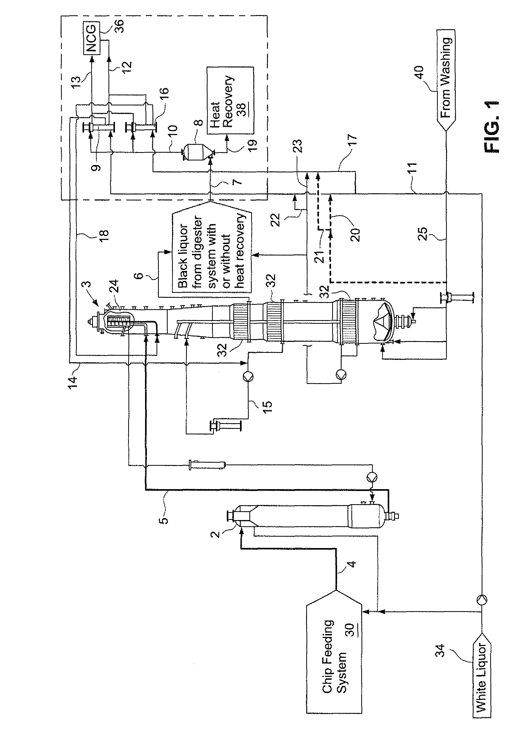 Heat recovery from spent cooking liquor in a digester plant of a chemical pulp mill