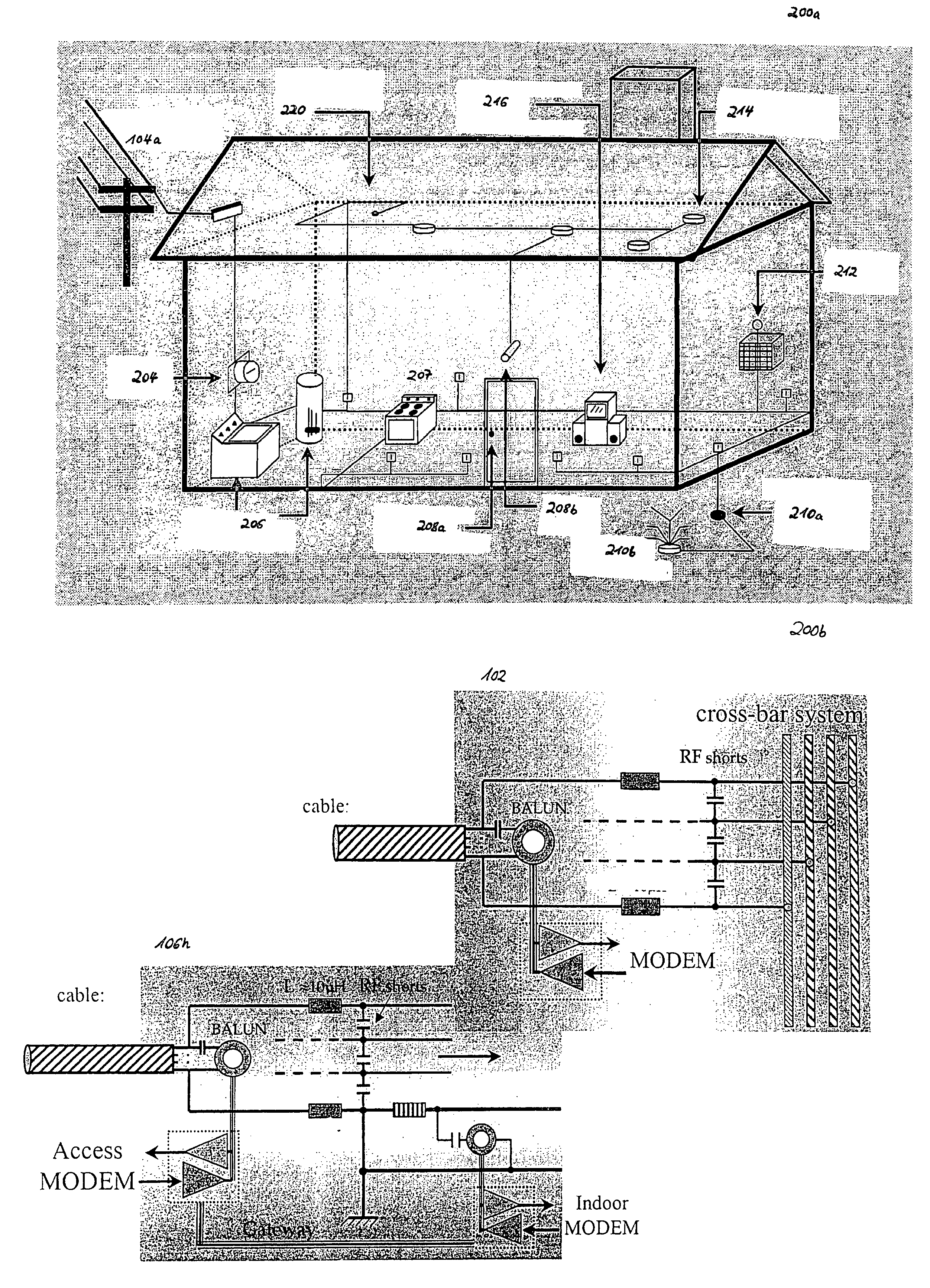 Detection of broadcast signals for defining useable frequency bands for powerline communication