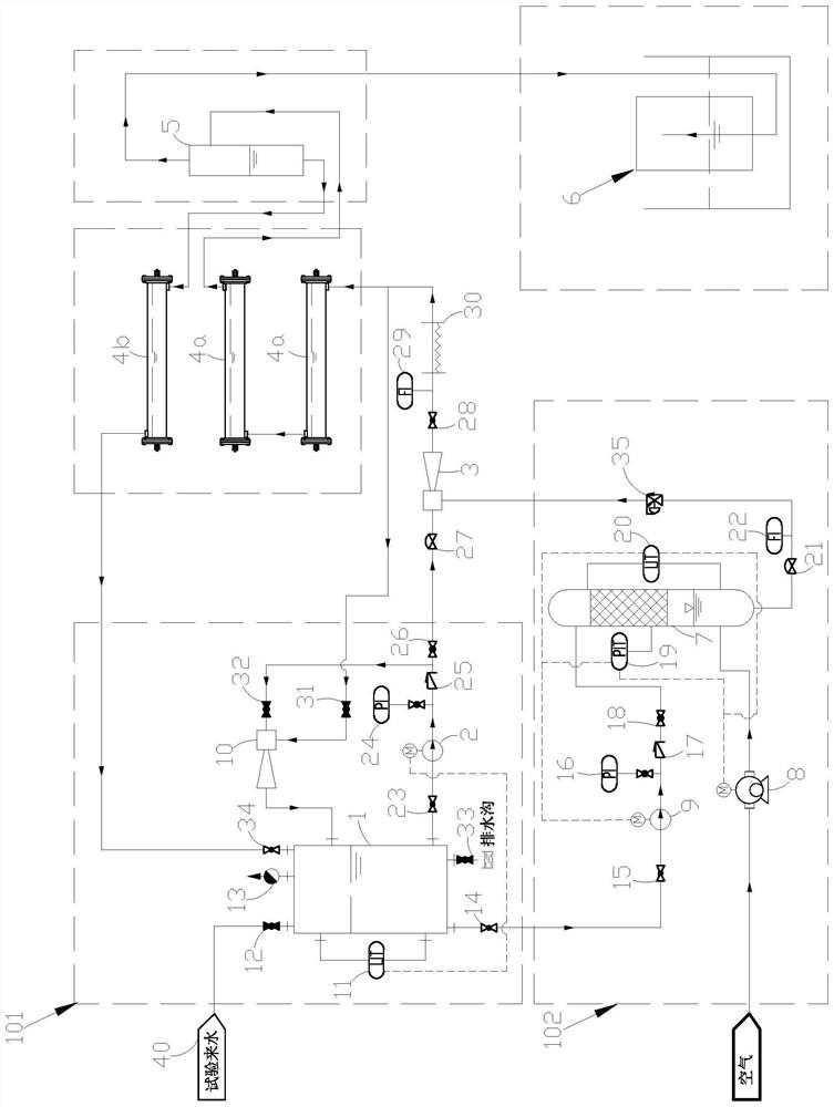 Test system is used for simulating intermediate hydrogen removal separation effect in electrolytic chlorine production