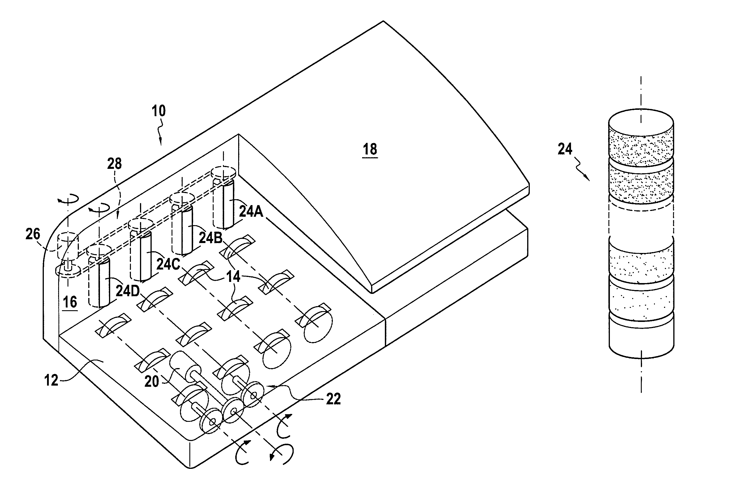 Feed device with improved grip