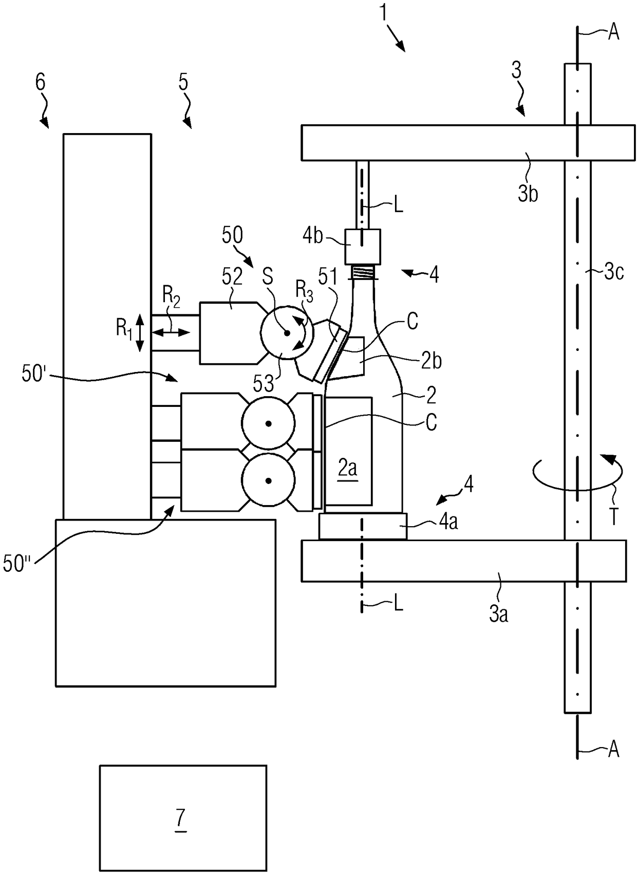 Direct printing machine and method for printing on containers by means of direct printing