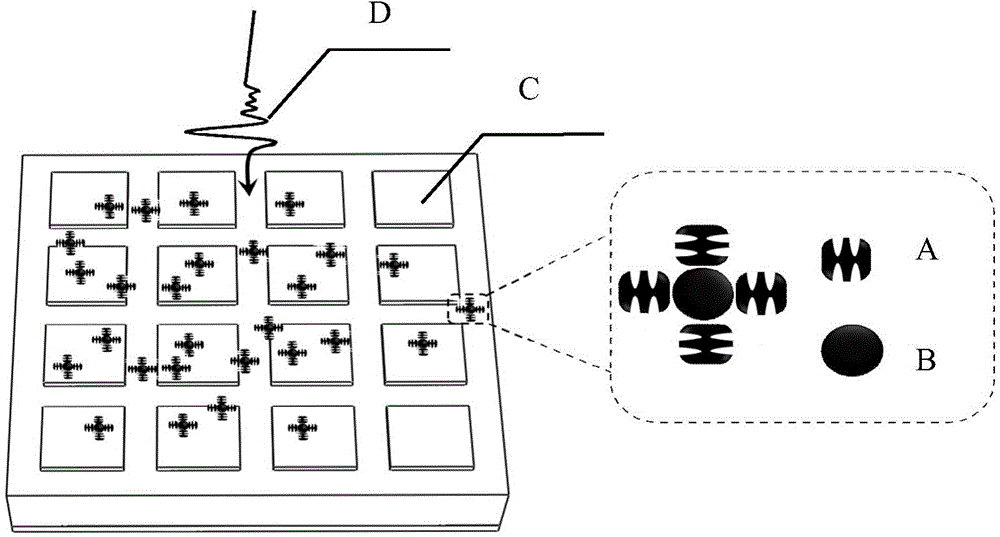 Biological sample signal amplification method adopting combination of terahertz metamaterials and nanogold particles