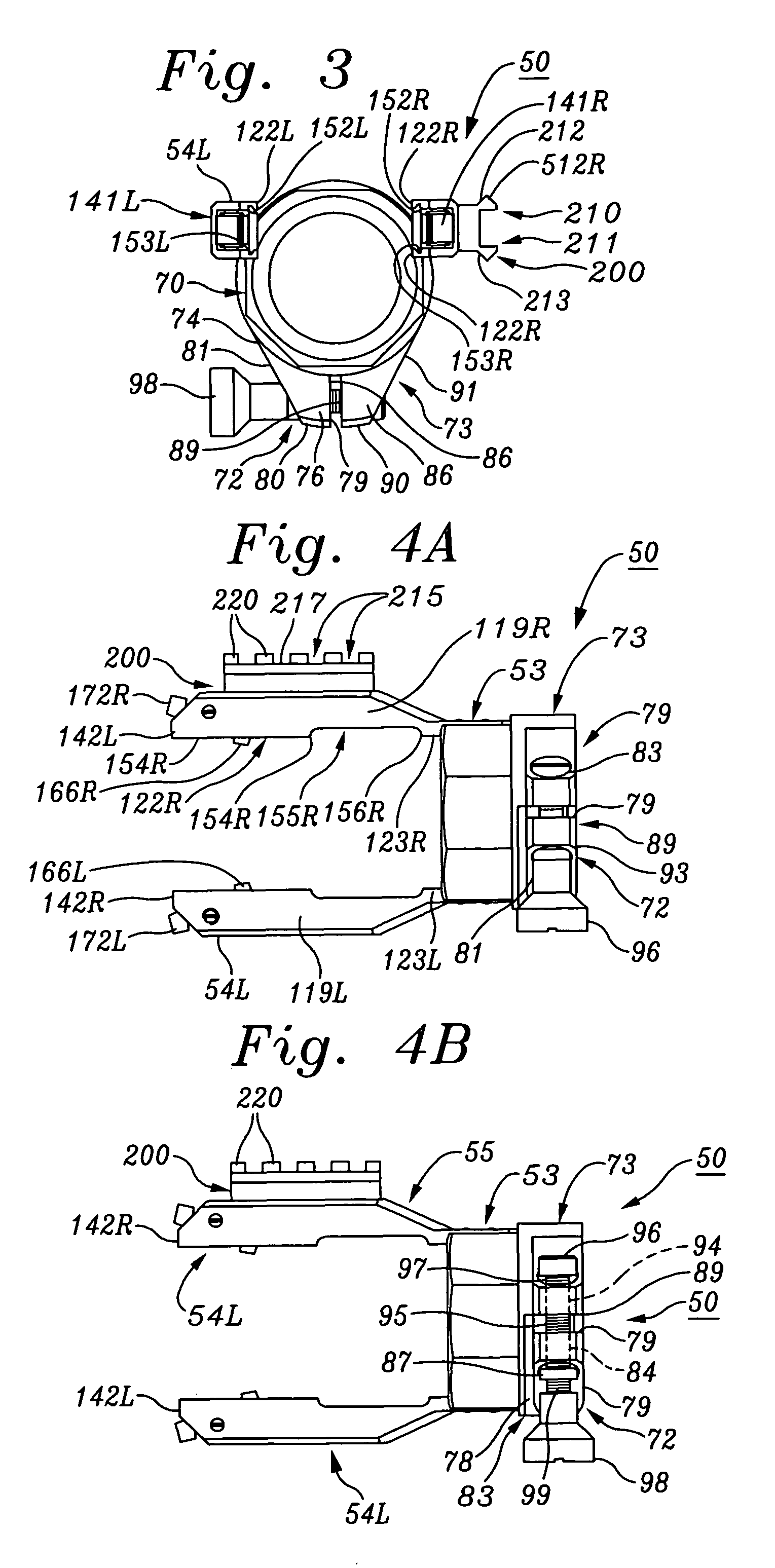 Clamping device for coaxially coupling optical devices