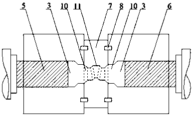 Rotary reciprocating extrusion device for superfine crystal magnesium alloy and processing method