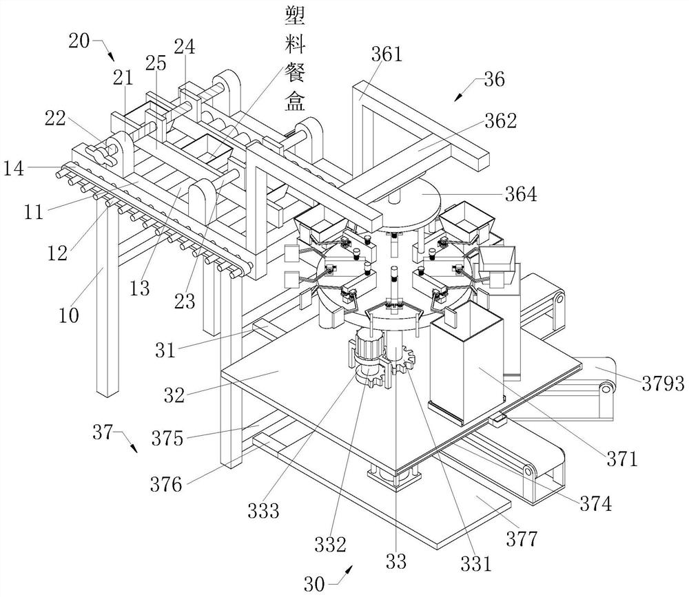 Automatic processing system for injection molding production of food-grade antibacterial plastic meal boxes