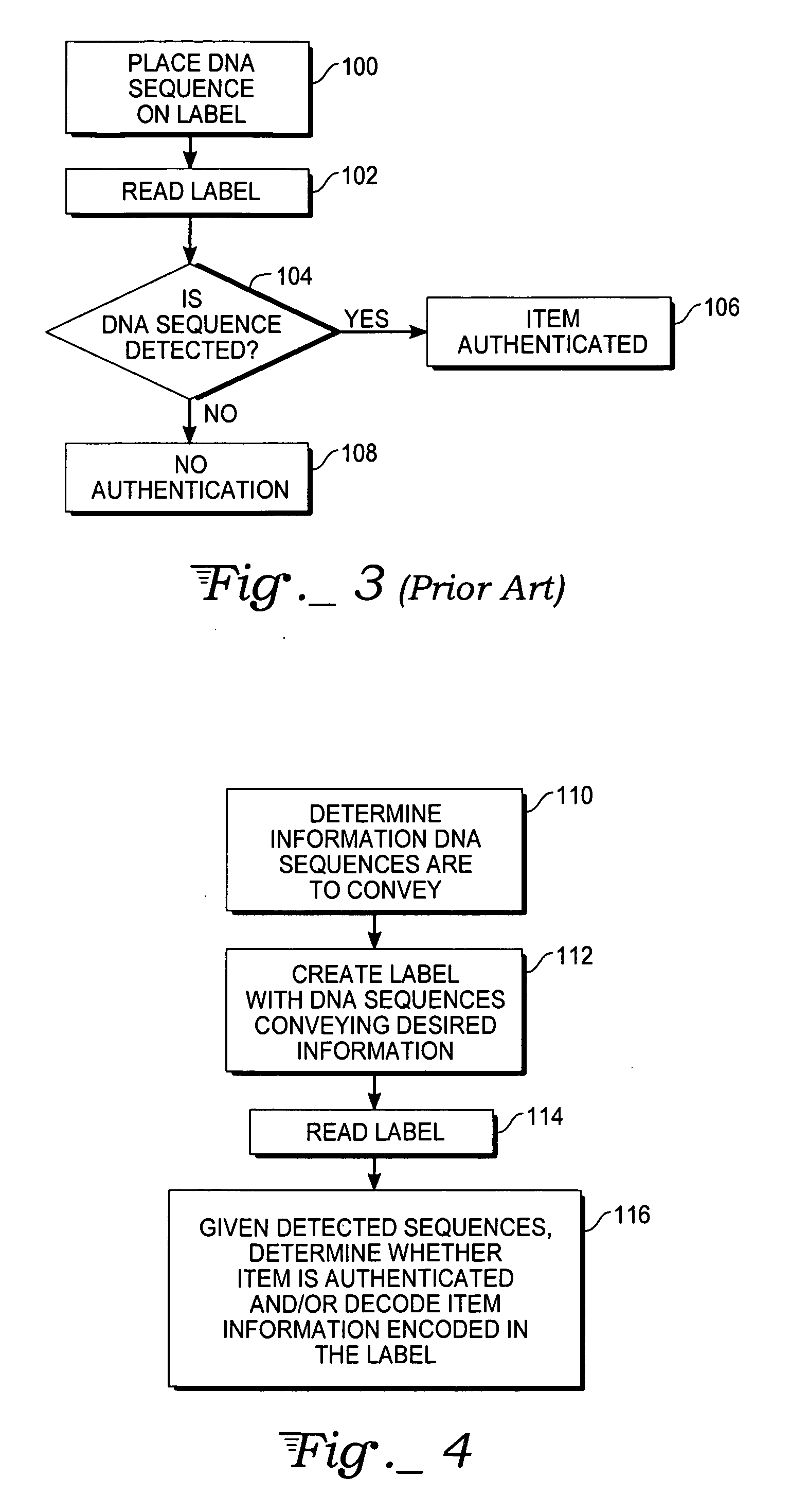 Method, apparatus, and system for authentication using labels containing nucleotide sequences