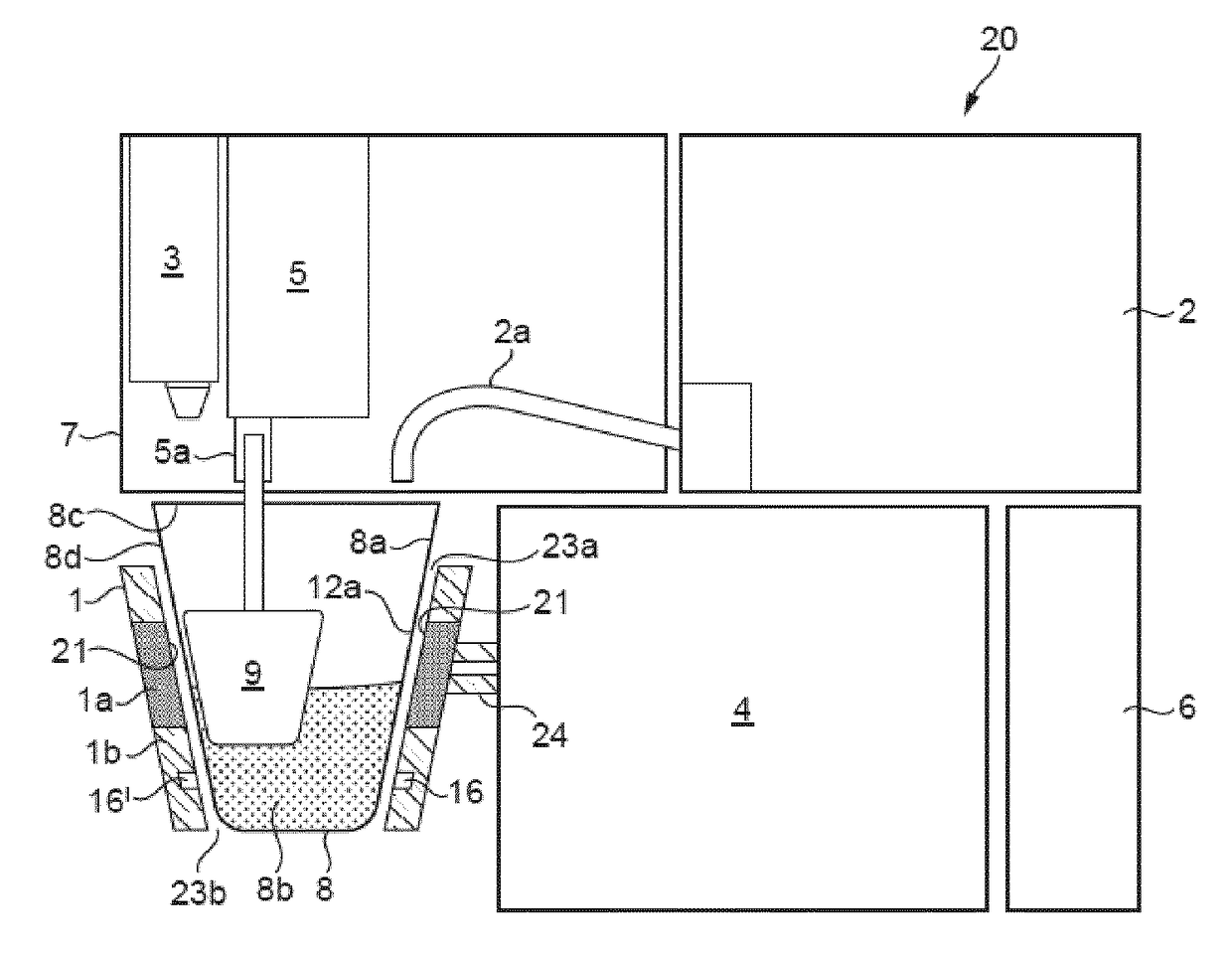 Machine, system and method for preparing a cooled confectionery product with aerated texture