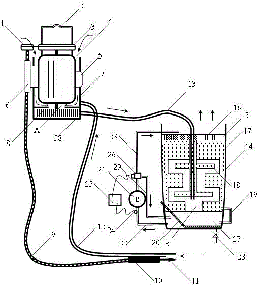 Stone carving grinding system with dust absorption prior to dust removal