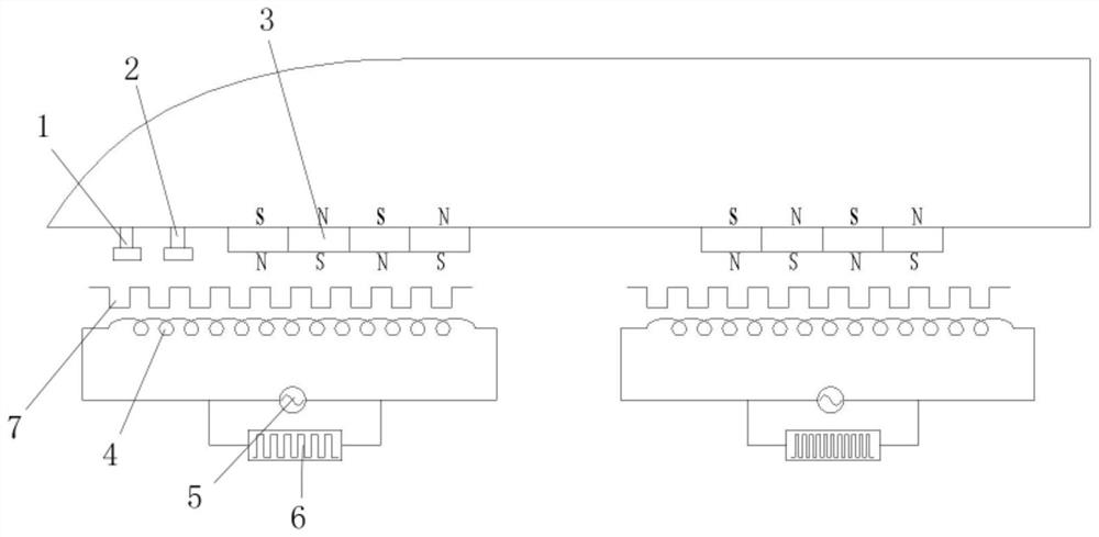 Position detection device for maglev vehicle and using method of device