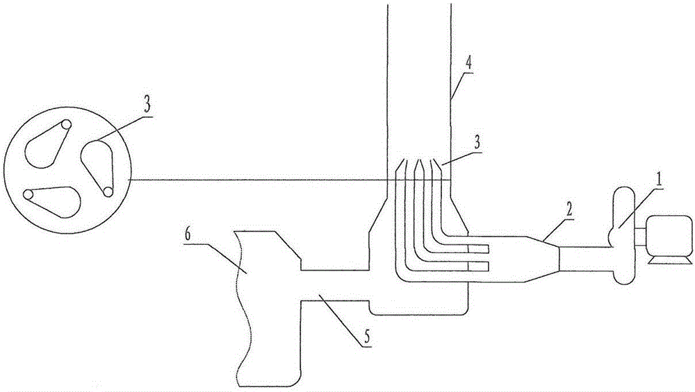 Three-nozzle offset inclination angle induced air smoke evacuator