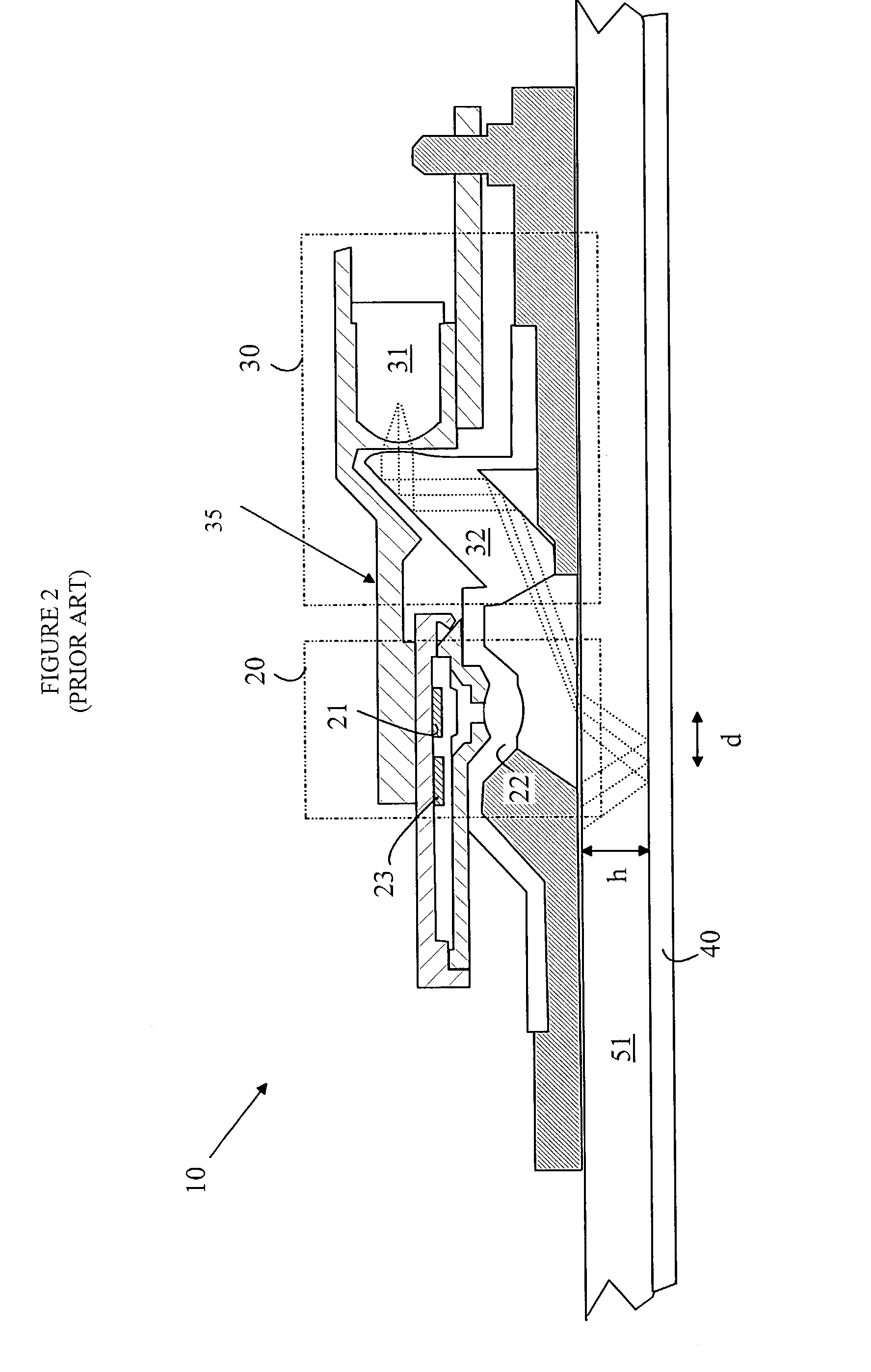 Optical mouse adapted for use on glass surfaces