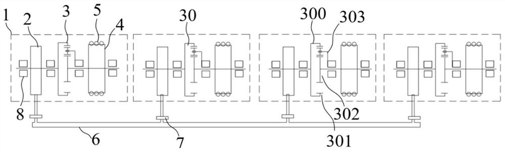 Multi-rope tension balance adjusting device and adjusting method