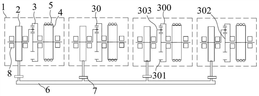 Multi-rope tension balance adjusting device and adjusting method