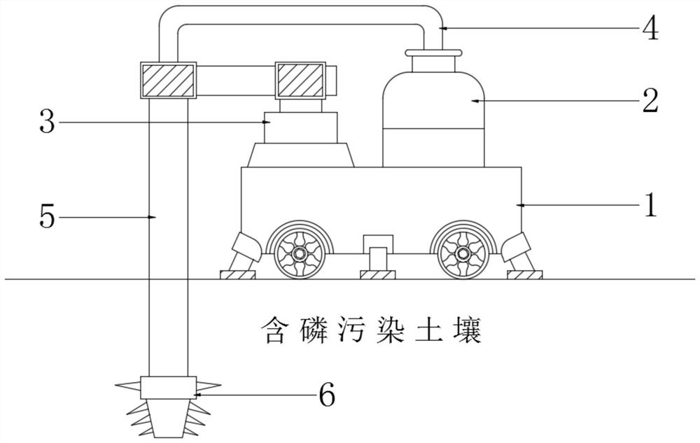 Treatment method of high-concentration phosphorus-containing soil