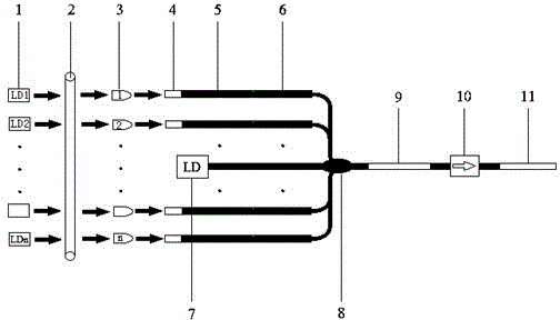 Tunable narrow-linewidth array single-frequency fiber laser