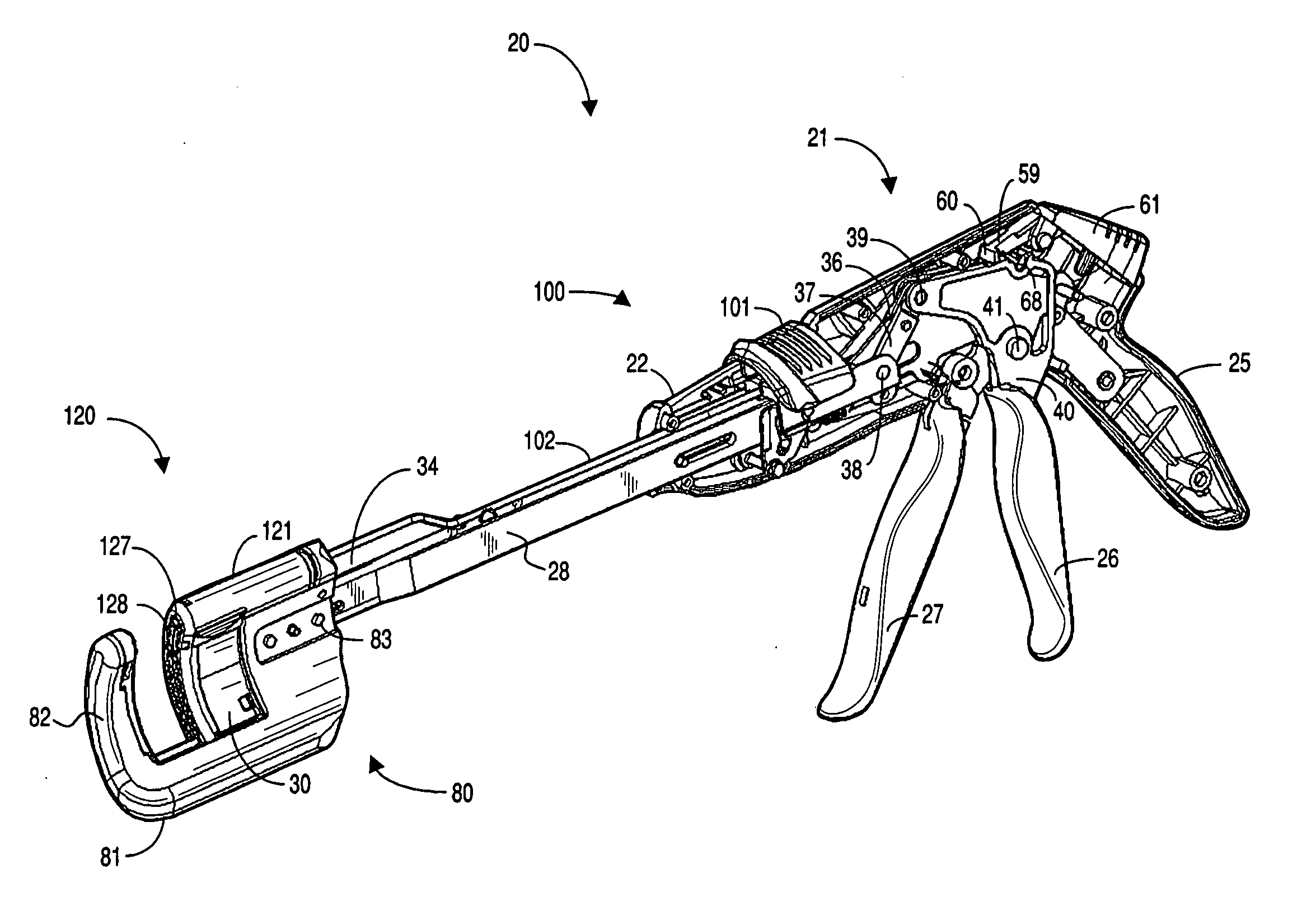 Staple cartridge for a curved cutter stapler