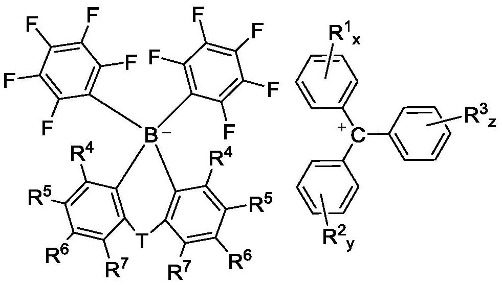 High-solubility triaryl carboborate as well as preparation method and application thereof