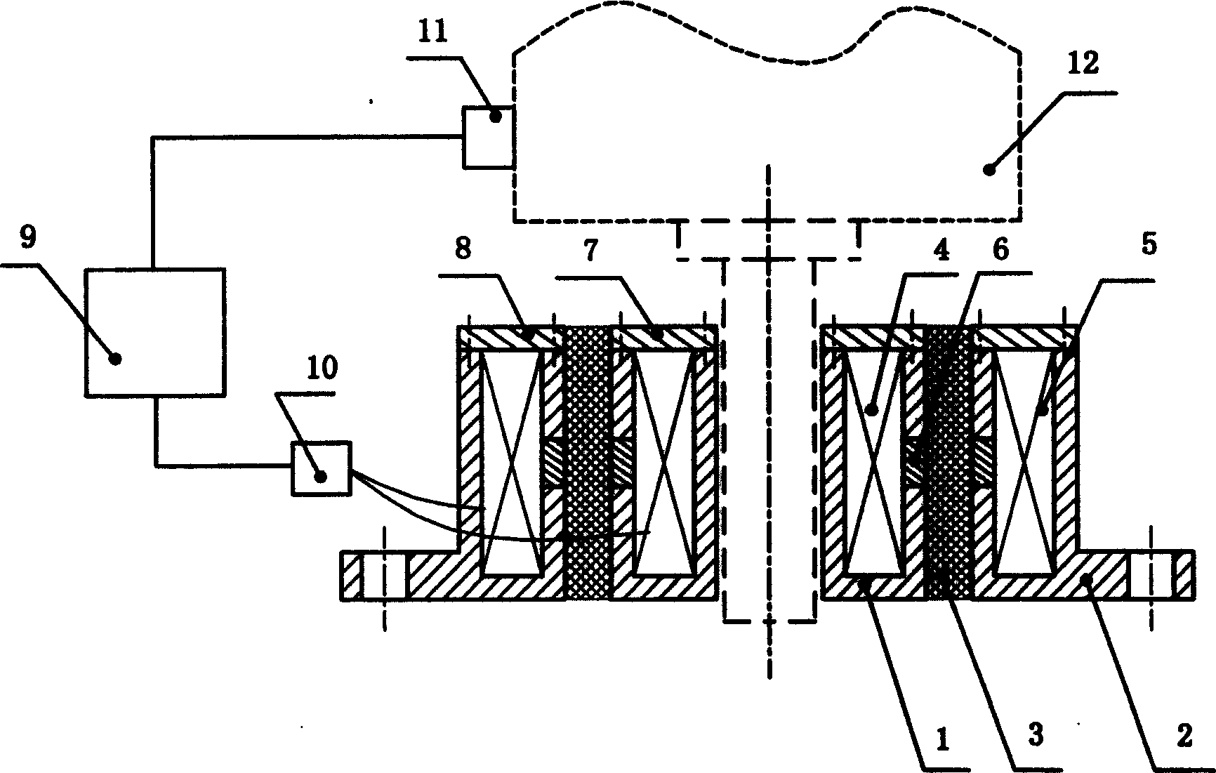 Vibration damper with controllable stiffness and damping