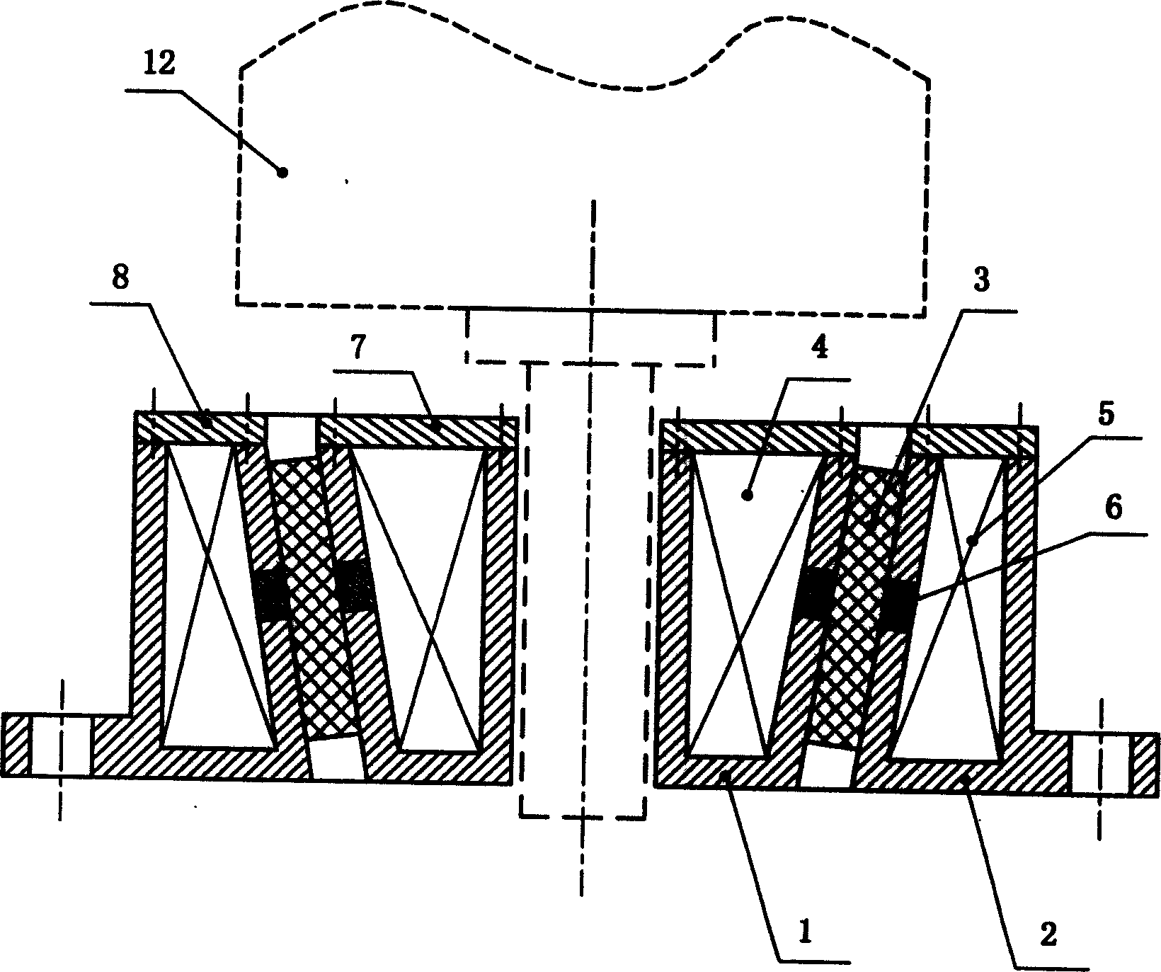 Vibration damper with controllable stiffness and damping