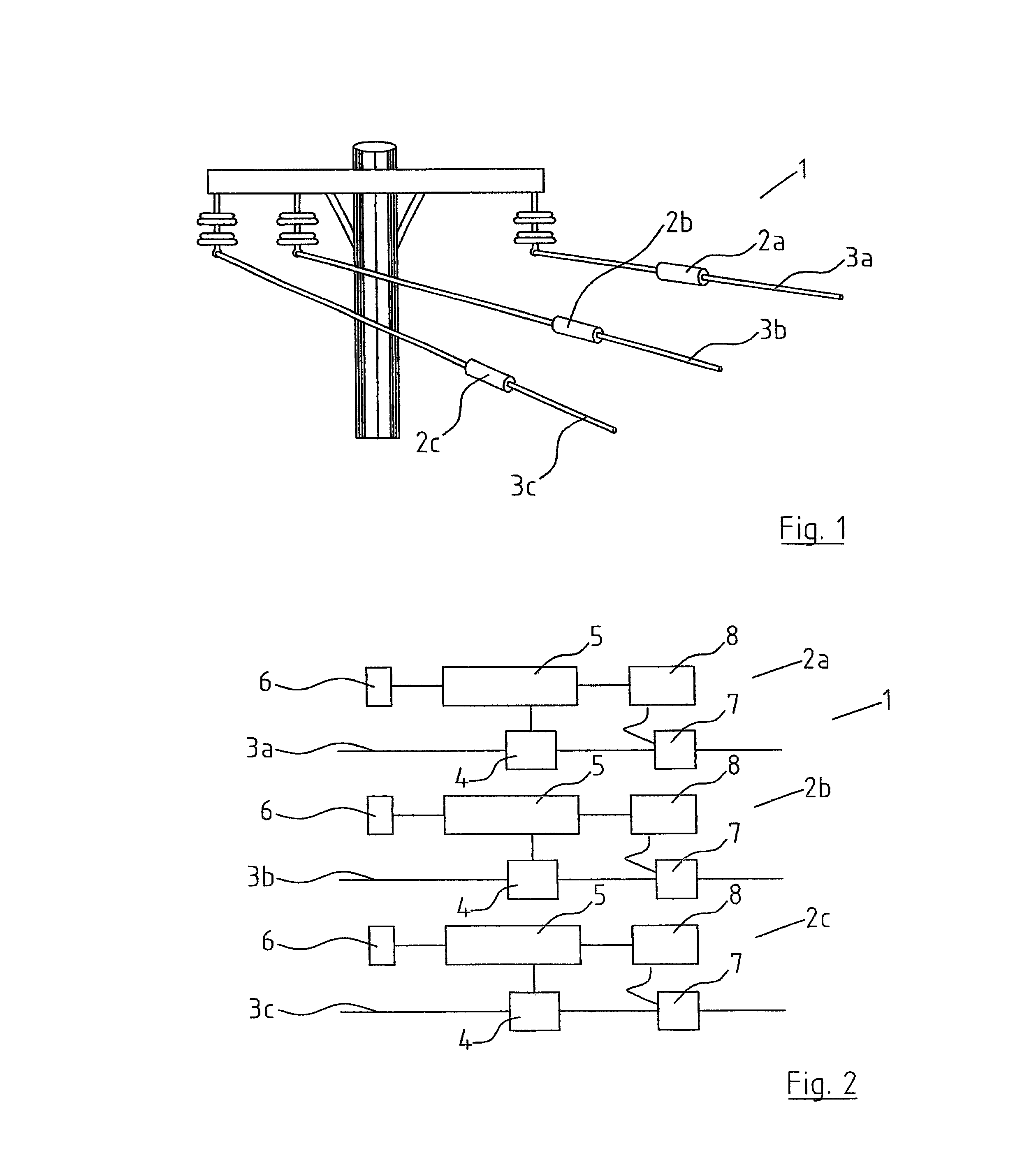 Monitoring device for a medium voltage overhead line