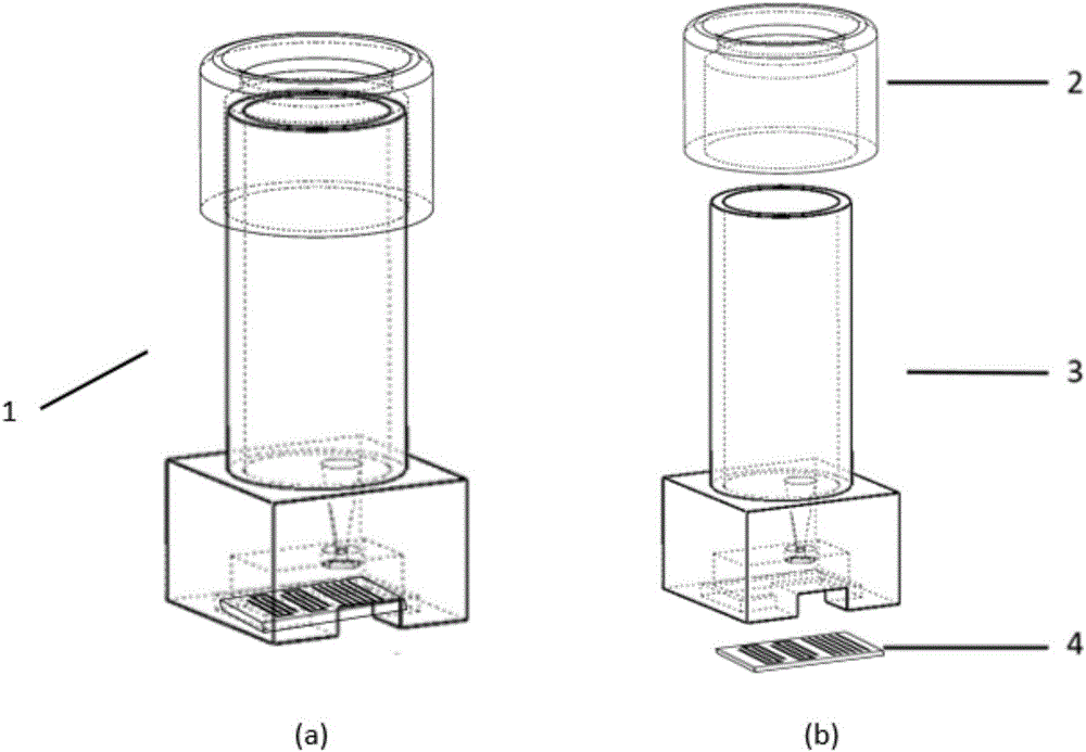 Device and method for liquid trace sampling based on air thermal expansion