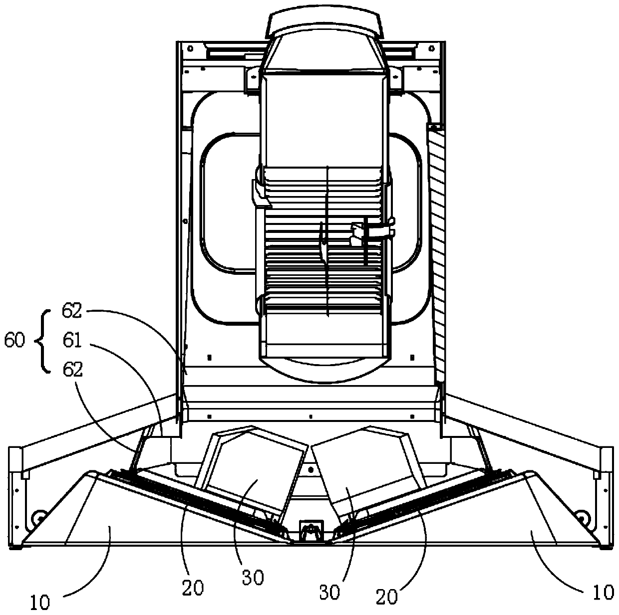 Baffle-type kitchen ventilator and control method thereof