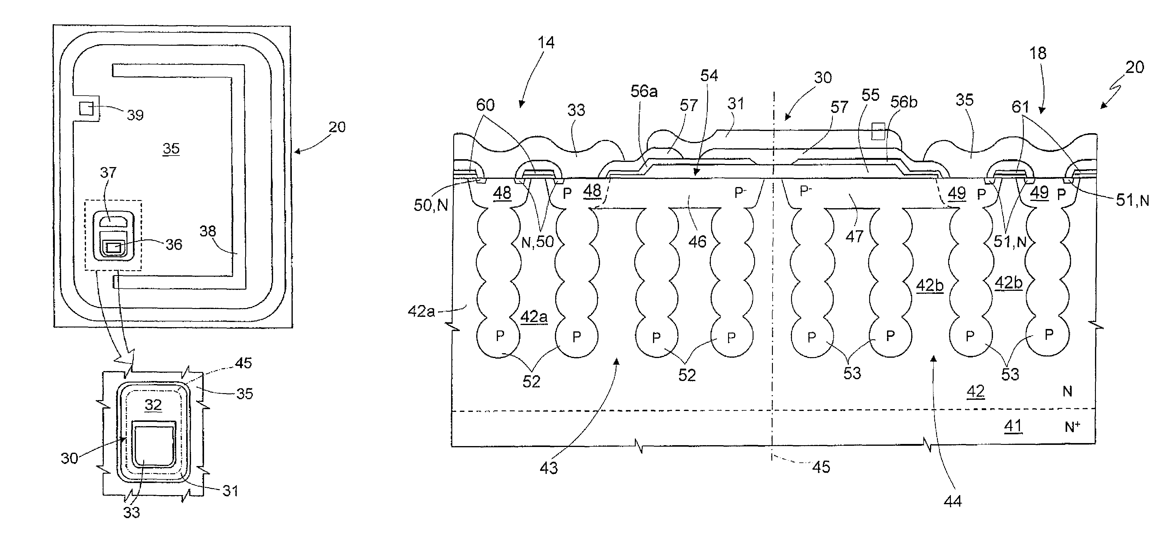 Integrated power device having a start-up structure