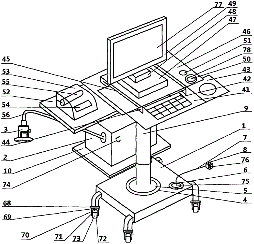 Four-dimensional color Doppler ultrasound examination device for imaging department