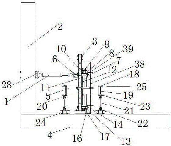 Frame structure beam plate column node oblique loading device