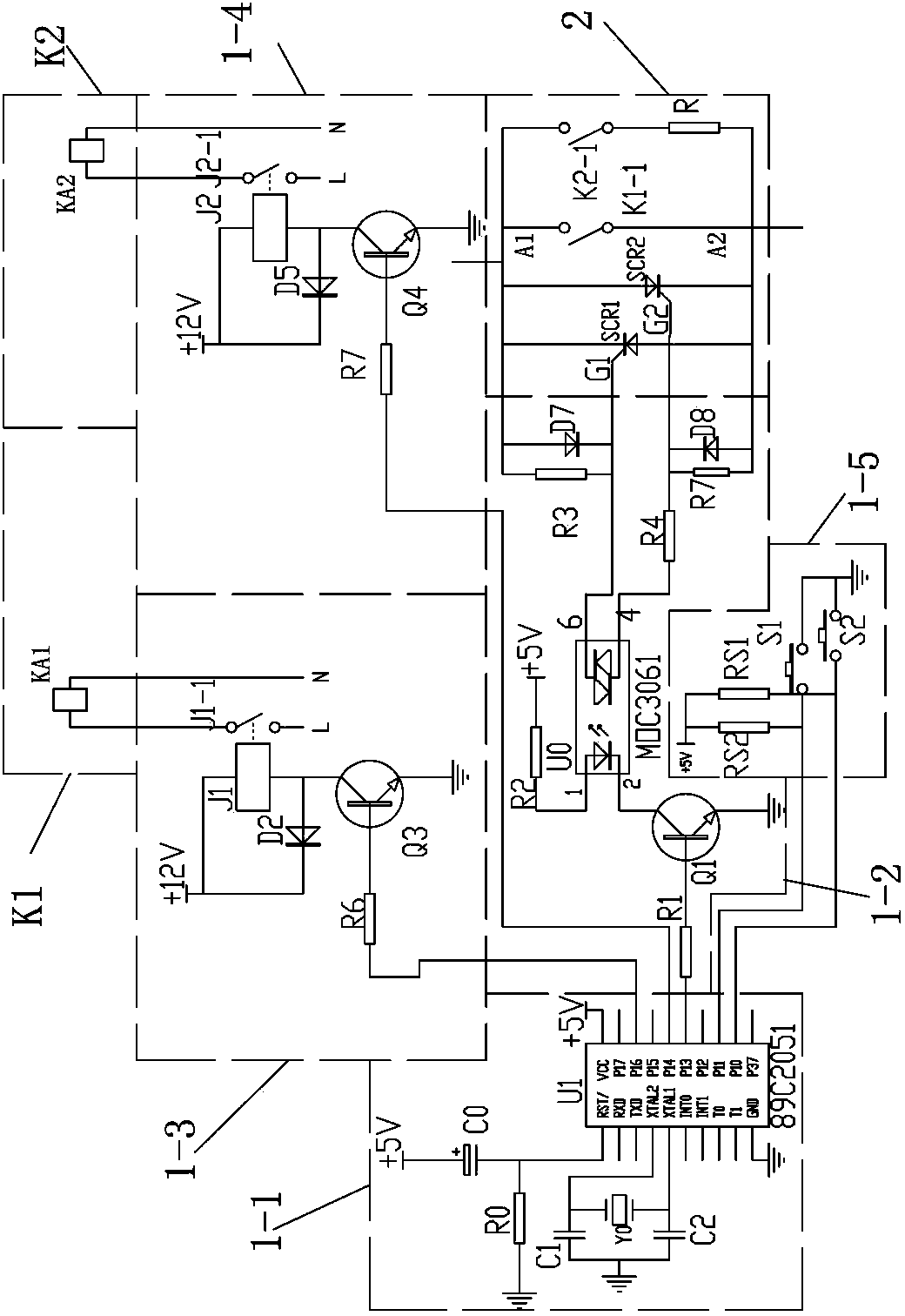 Combination switch with intelligent zero-crossing switching function