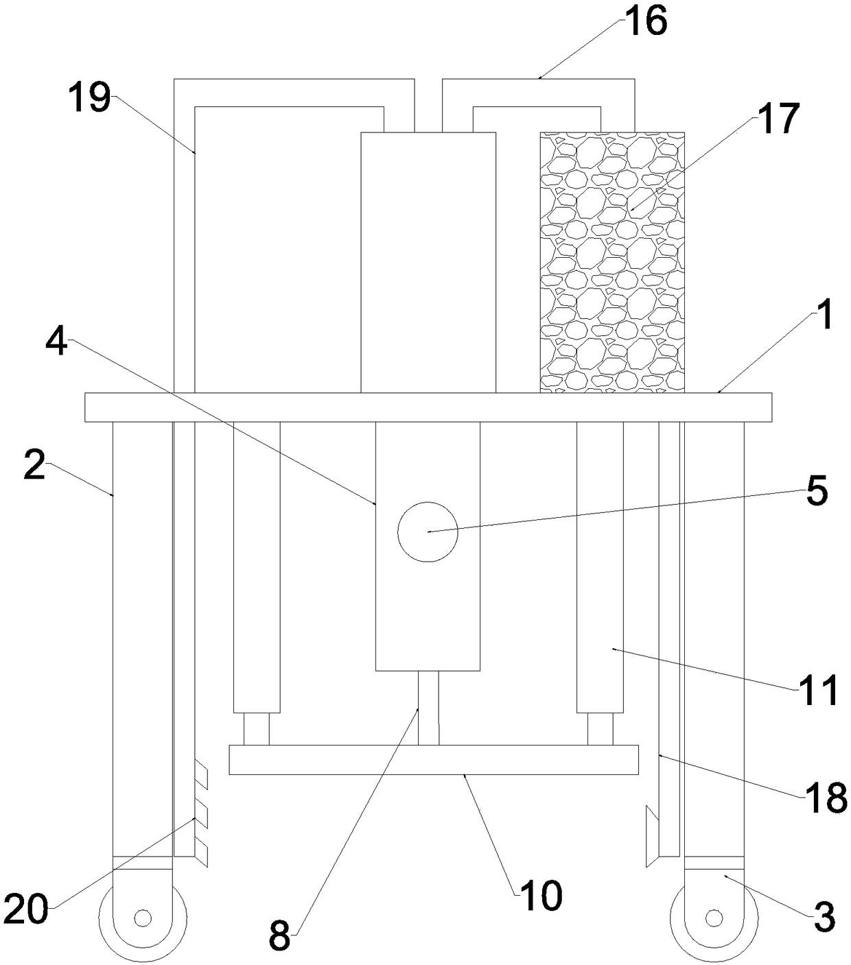 Mobile continuous stable compaction device for roads