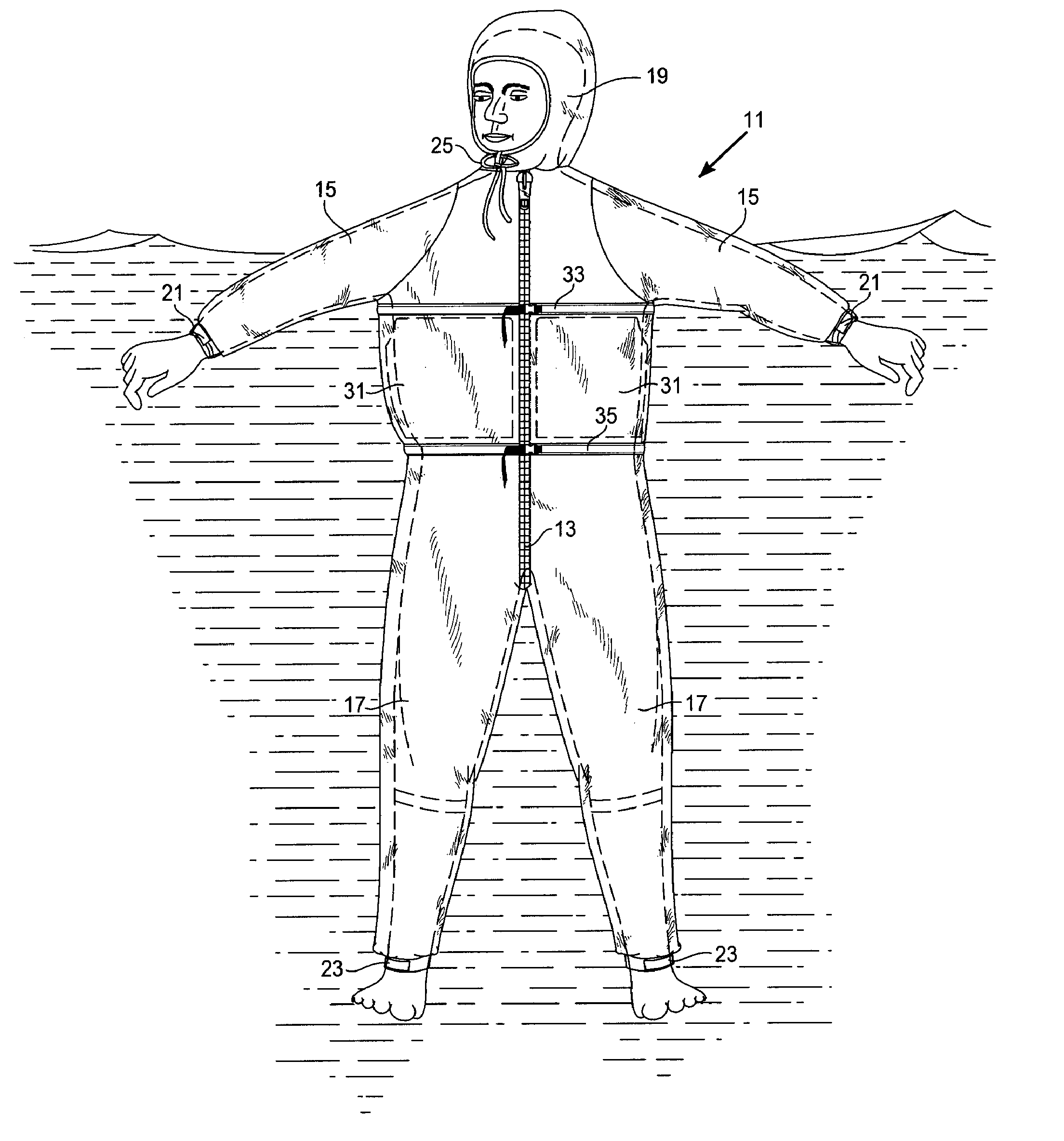 Thermally protective survival garment