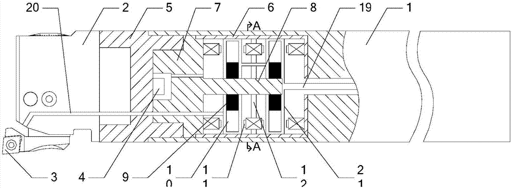 Active vibration reduction boring rod based on electromagnetic damper