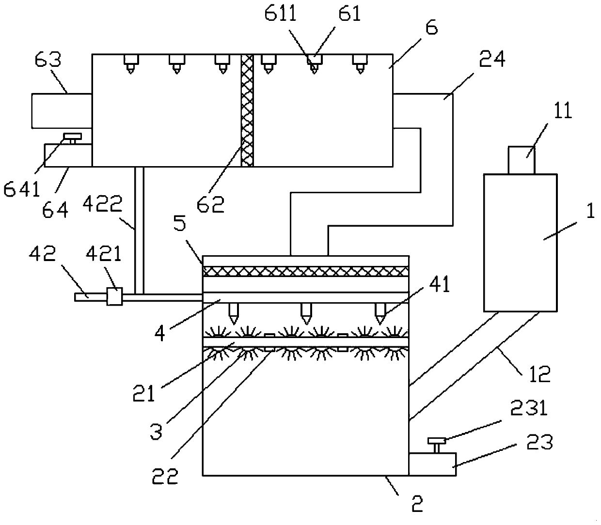 CVD device tail gas treatment device