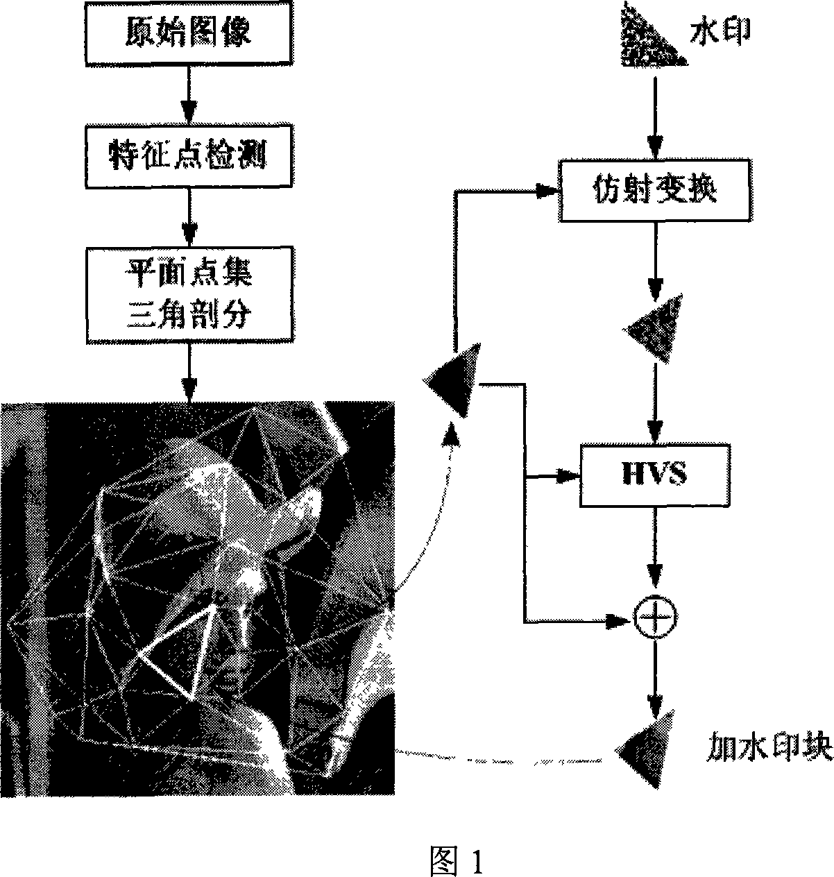 Digital watermark method against geometrical attack based on image characteristic region