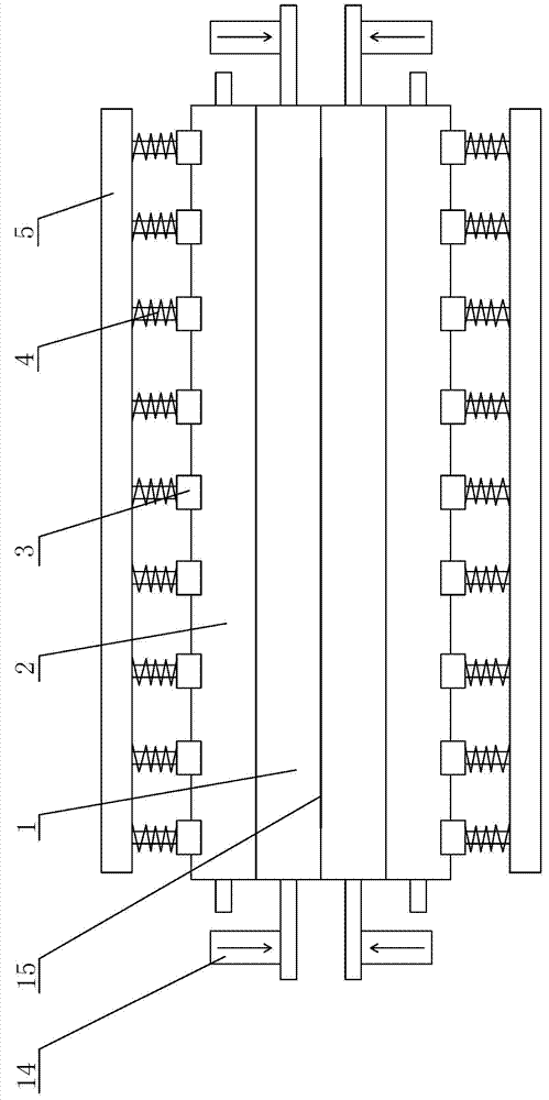 Pressure-assisted weaving and dyeing compression roller capable of preventing pressure non-uniformity of middle edges