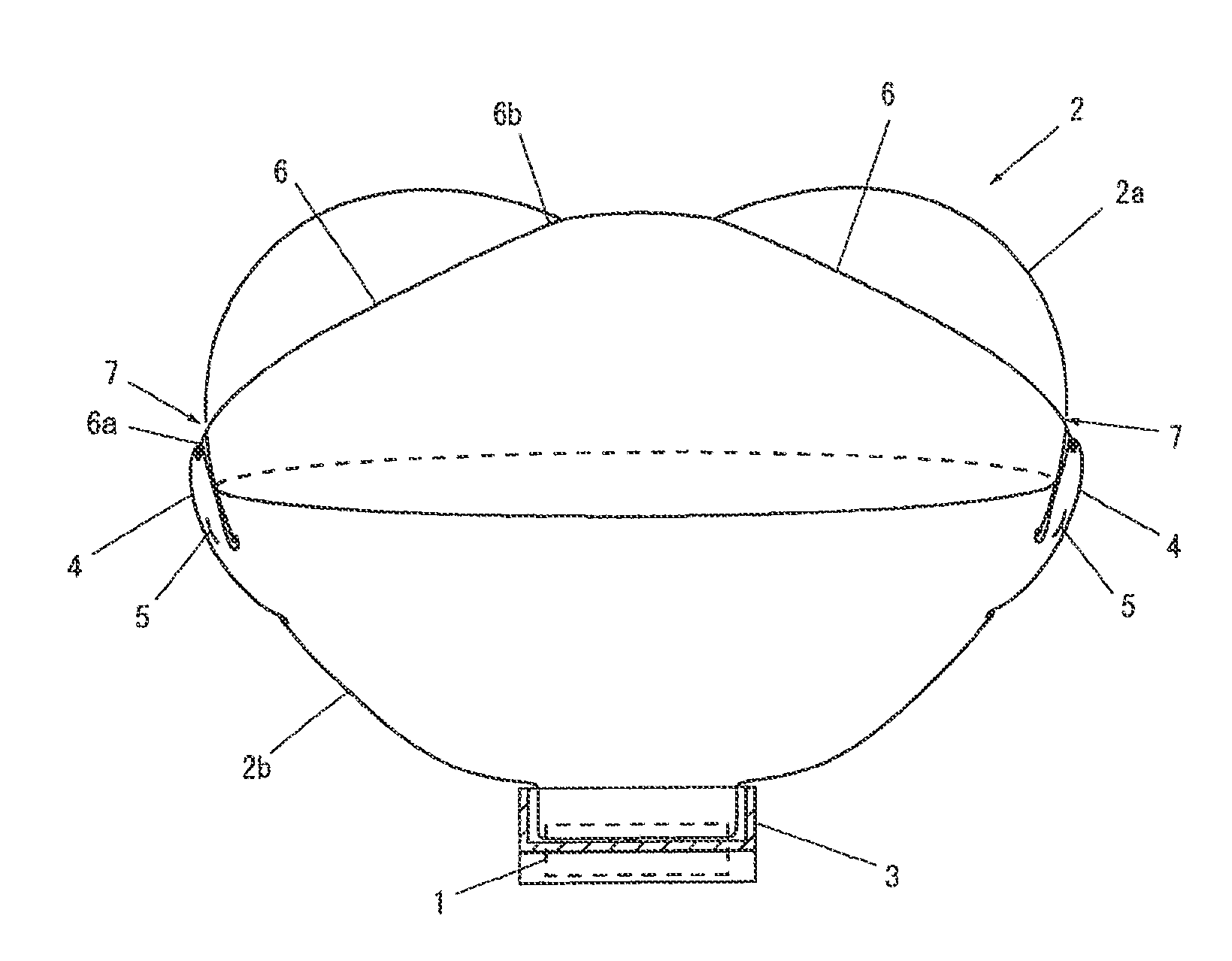 Airbag and airbag device