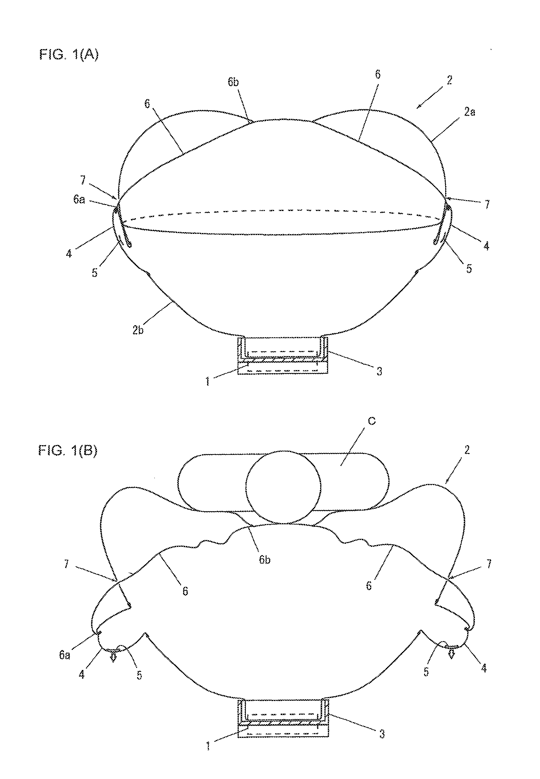 Airbag and airbag device