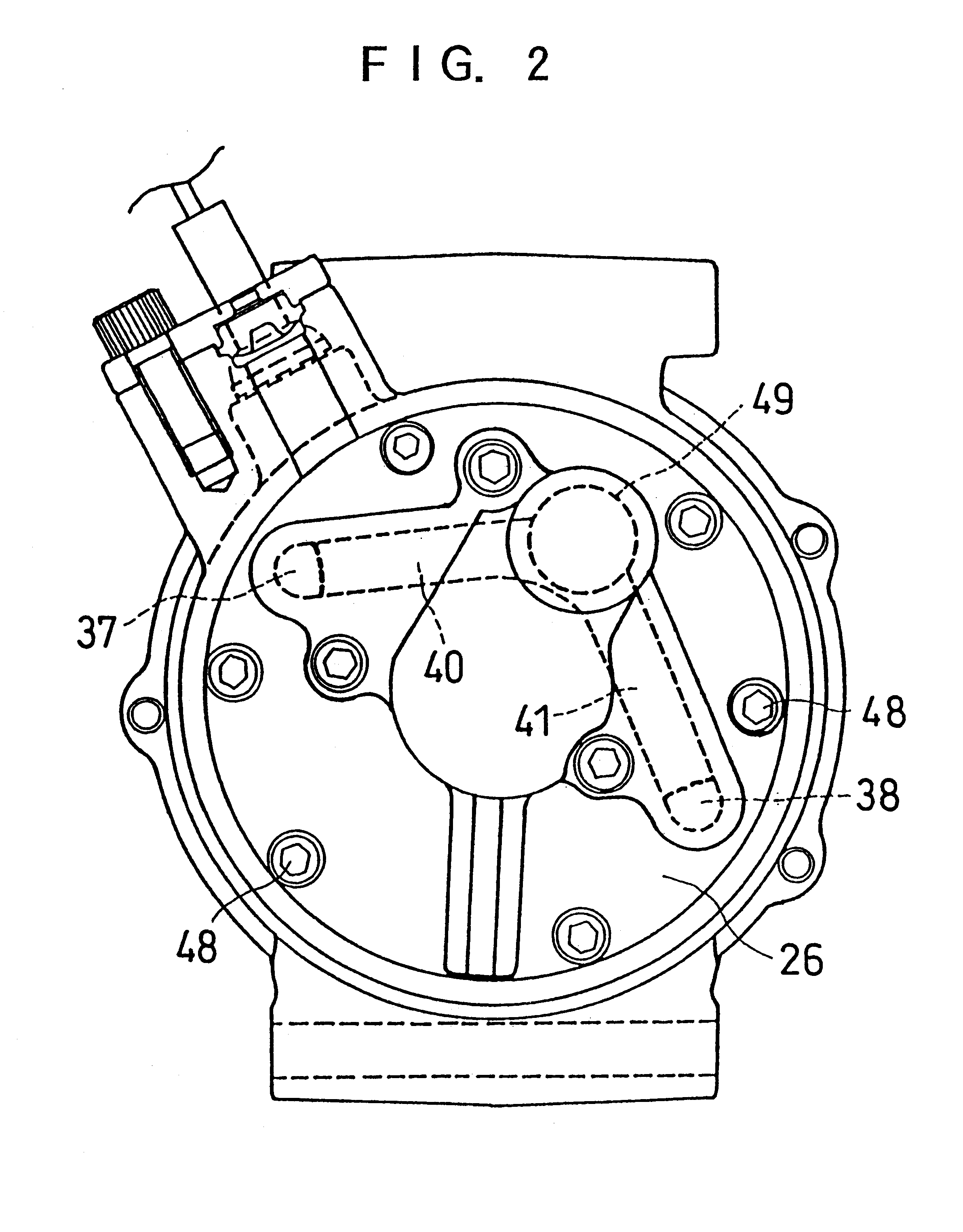 Vane gas compressor having two discharge passages with the same length