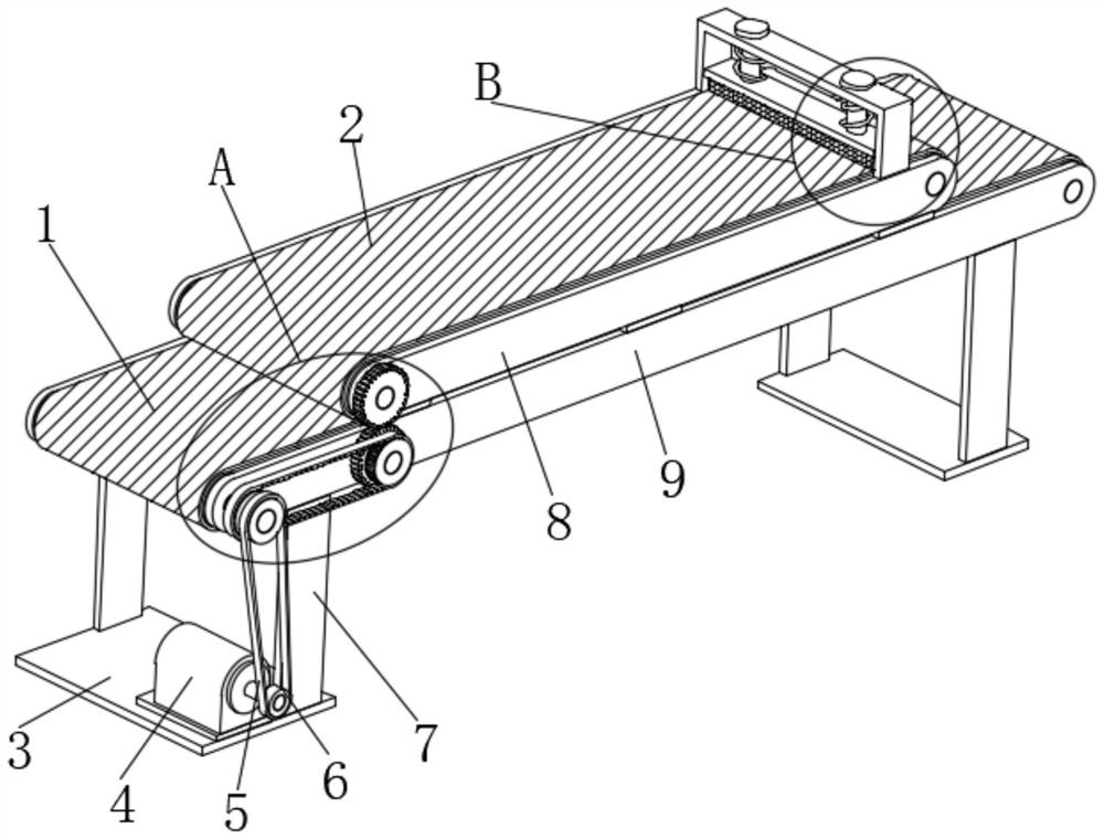 Conveying device for antibacterial mask production