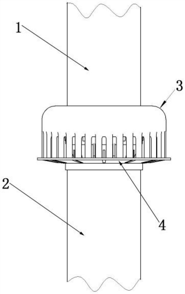 A rainwater drainage system riser embedded floor drain