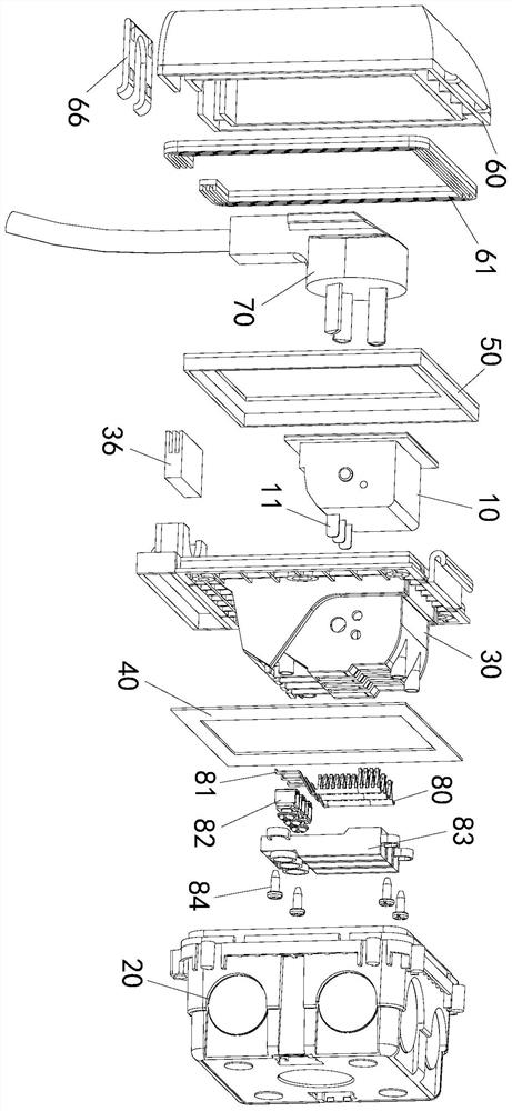 Fixedly-mounted waterproof socket