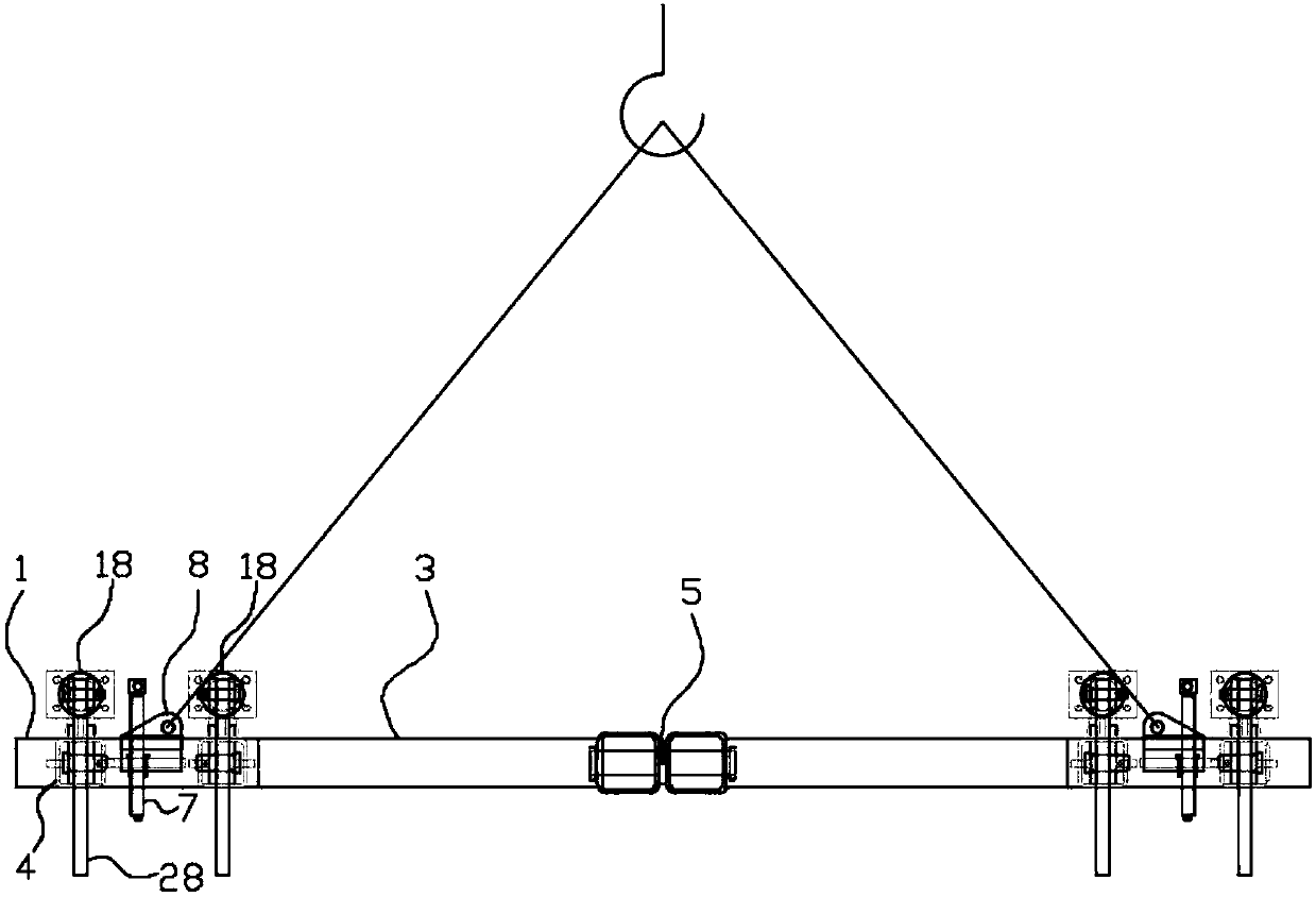 Novel steel plate lifting frame capable of accurately positioning lifting hook