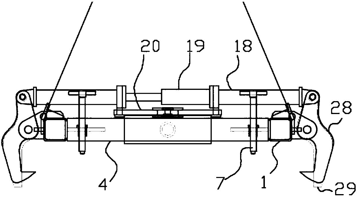 Novel steel plate lifting frame capable of accurately positioning lifting hook