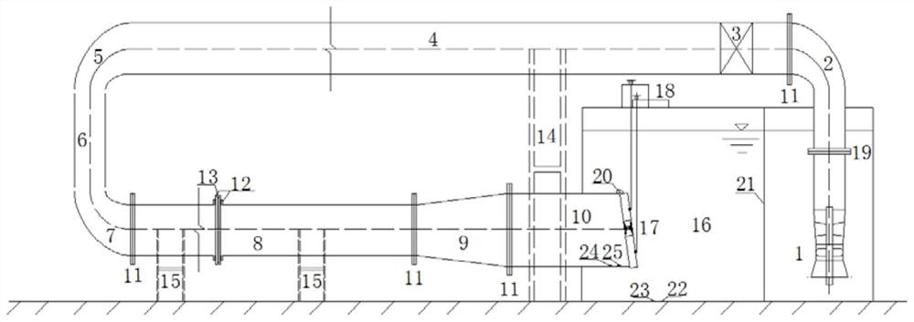 Flap valve head loss experiment testing system and using method thereof